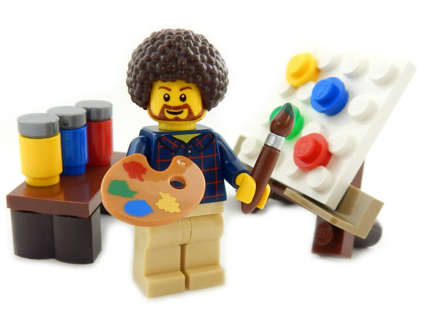 New Lego "public T.v. Hippie Artist" Minifig Figure Minifigure Paint Painter