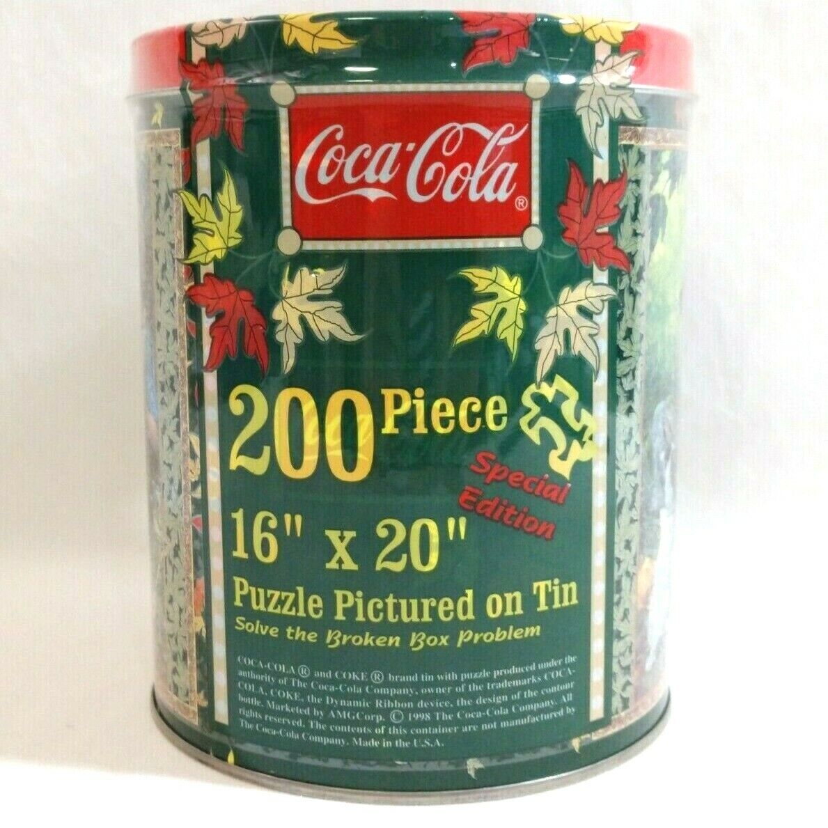 Vintage 1998 Sealed Special Edition Coca-cola Norman Rockwell Puzzle 200 Pieces