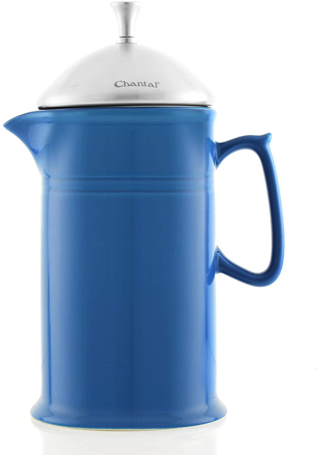 Chantal Blue Cove Ceramic French Press With Stainless Steel Plunger And Lid