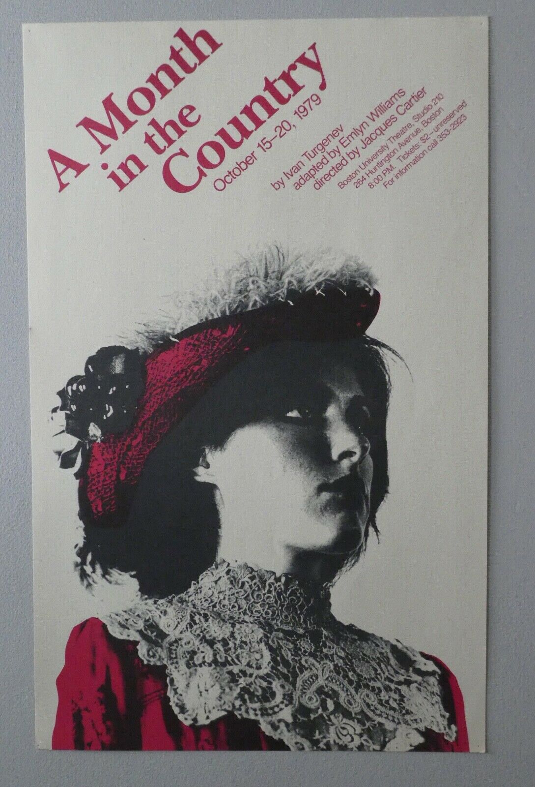 Vintage Bu Theatre Memorabilia Poster “a Month In The Country” 1979
