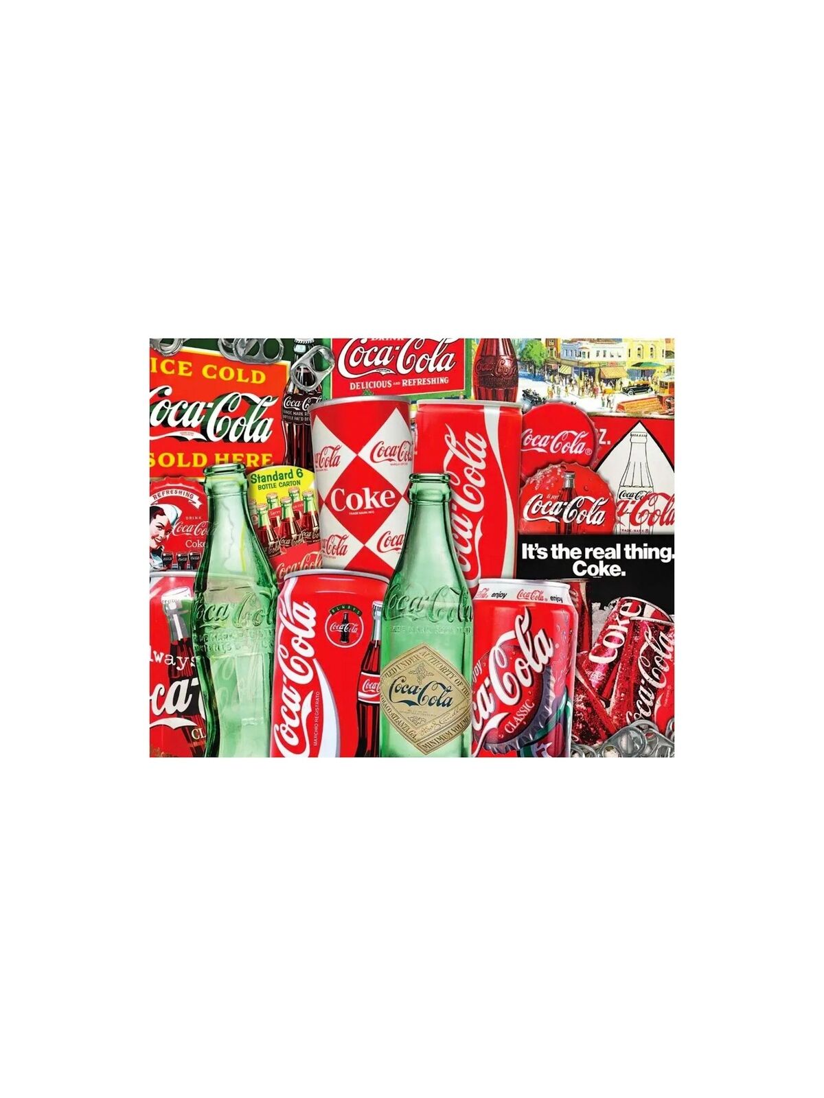 Springbok Coca-cola 1000 Piece Puzzle, Coke Bottles & Cans Artwork, 30" X 24