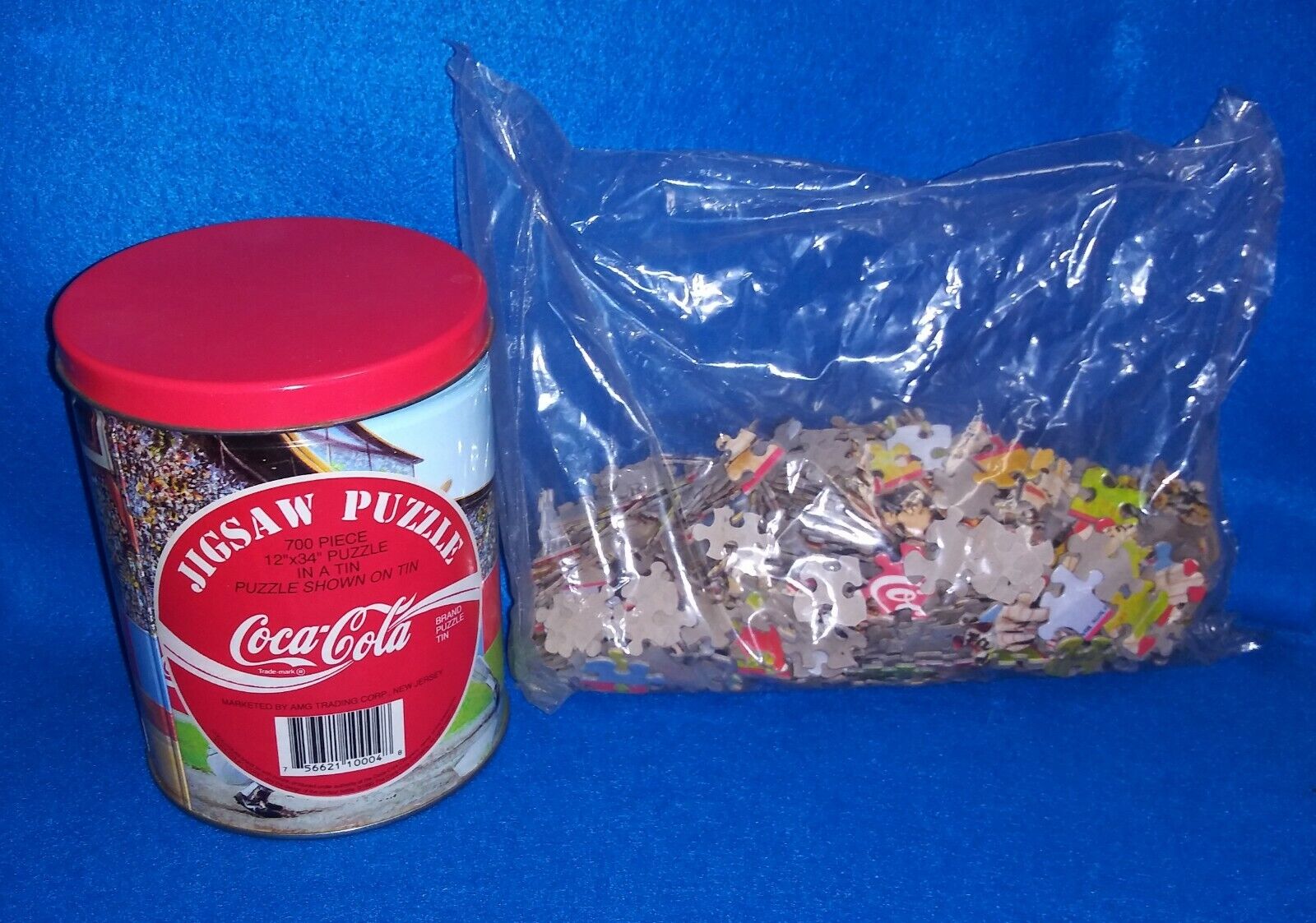 Vintage Coca-cola Brand Sports Jigsaw Puzzle In A Tin 700 Piece 12”x34” 1993 Nos