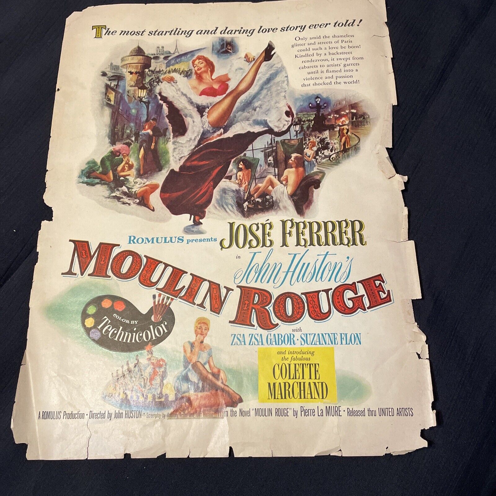 Vintage Moulin Rouge Magazine Advertisement Jose Ferrer Zsa Zsa Gabor