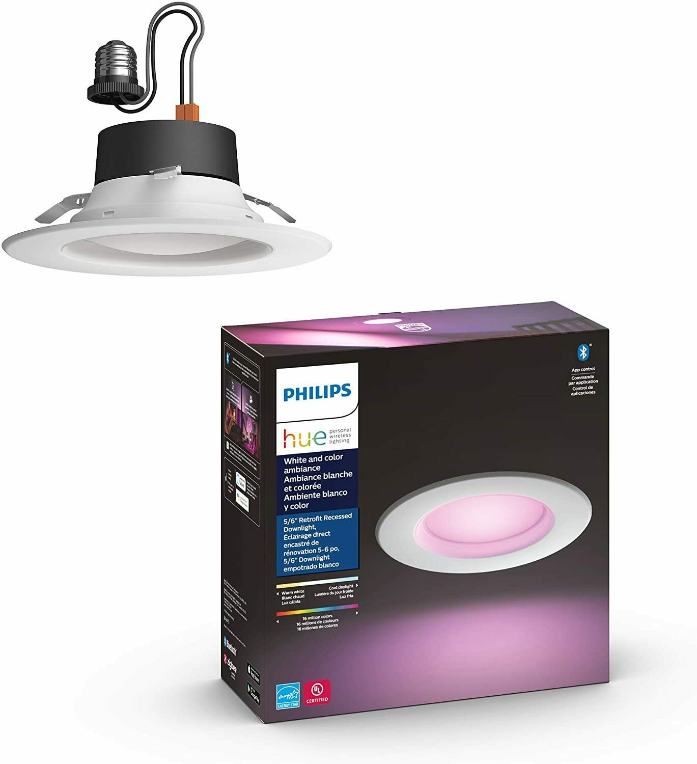 Philips Hue White & Color Ambiance Led Smart Retrofit 5/6" Recessed Downlight