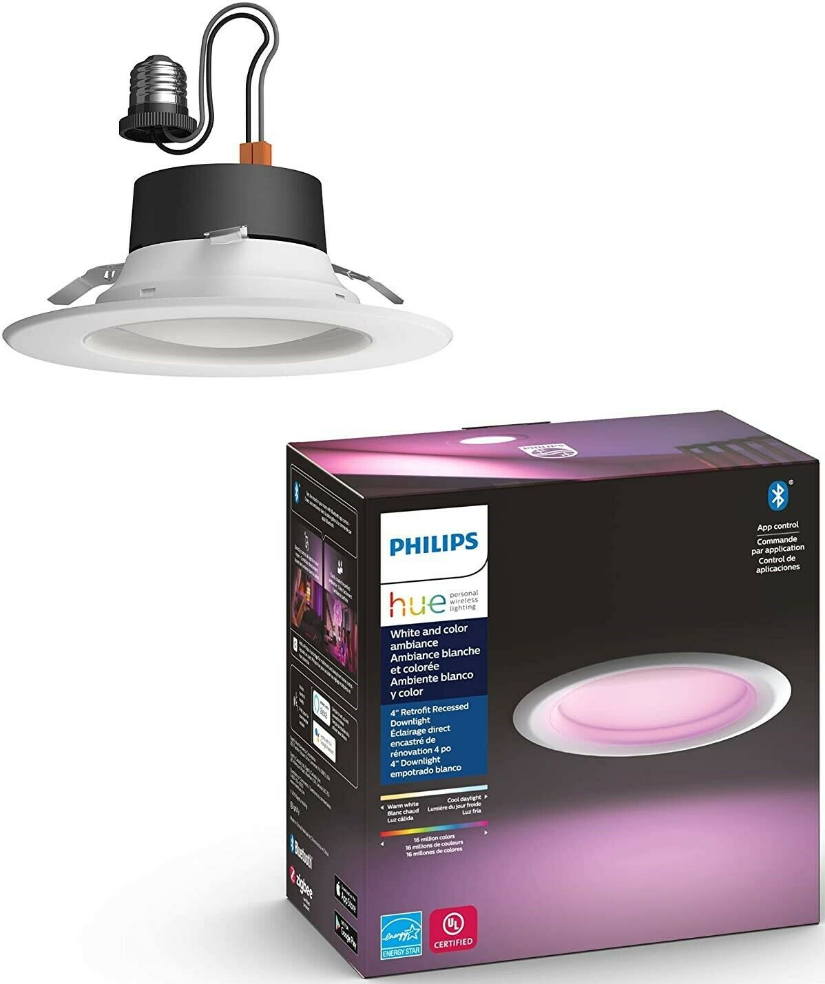 Philips Hue White & Color Ambiance Led Smart Retrofit 4" Recessed Downlight