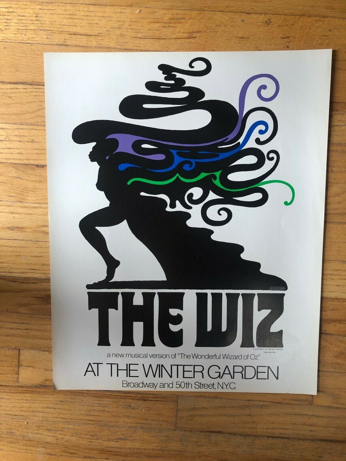 Rare Original 1974 First Edition Wiz Poster