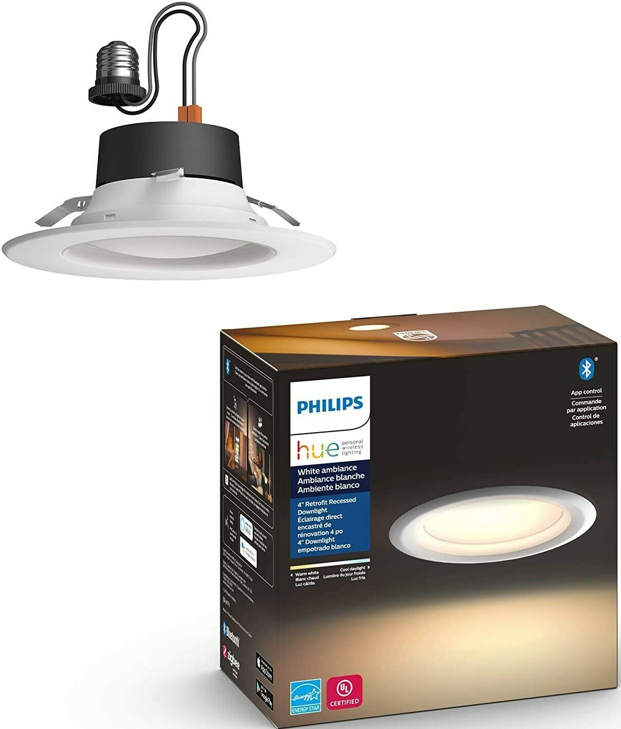 Philips Hue White Ambiance Led Smart Retrofit 4" Recessed Downlight