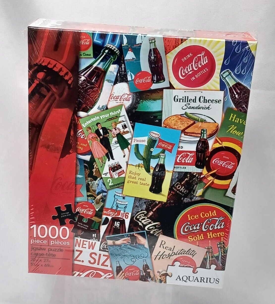 Coca Cola 1000 Piece Puzzle 20" X 27" Aquarius 65-187 Coca-cola