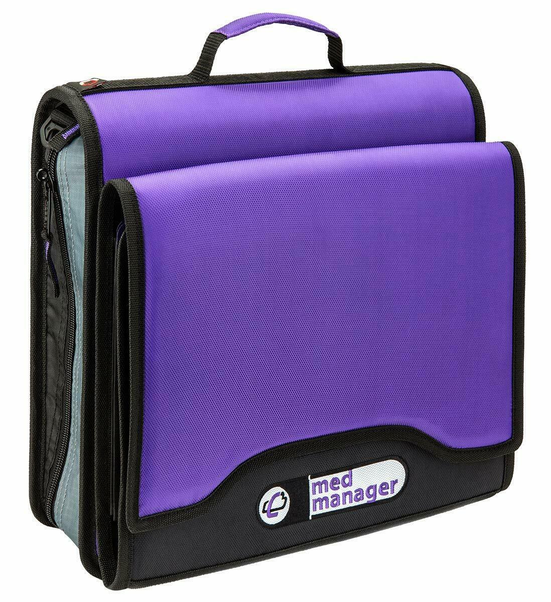 Med Manager Diabetic Supply Organizer With Insulin Cooler Travel Case, Purple