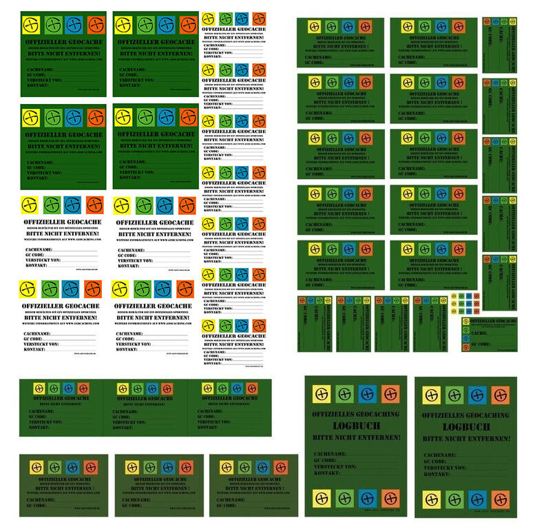56 Autocollants De Geocaching Set Petlinge Boîtes Film Carnets Route Sticker