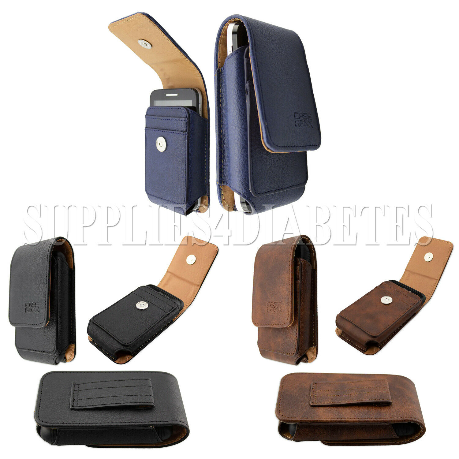 Dexcom G6 Receiver Leather Case / Holder With Belt Loop Caseroxx - New