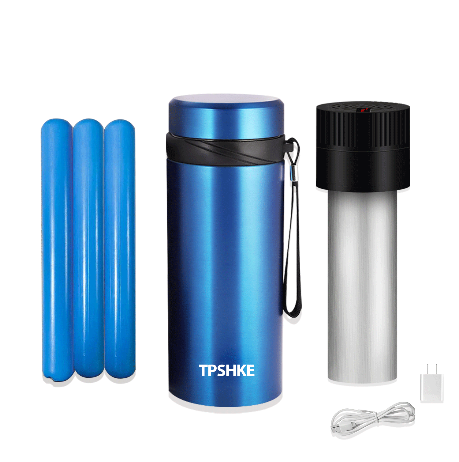 Portable Travel Medicine Cooler Cup Temperature Display + Usb Charger